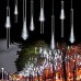 XGUO 30CM 10 Tubi luci di natale pioggia di meteoriti Impermeabile Spina di EU luci decorative da esterno per Festa Giardino Natale Halloween Matrimonio - Bianco - KH7PW9LEF