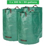Sacco da giardino - 300 litri di volume - Set da 3 pezzi - Sacco per rifiuti da giardino e fogliame sacco Extra Robusto - pieghevole - selbststehender Big Bag - qualità PREMIUM - FPPL52JWW