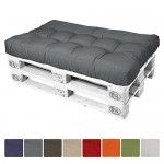 Beautissu Cuscino per bancali di legno ECO Style - 120x80x15 cm - comoda seduta per divano pancale di legno - grigio - 86617ZUXV