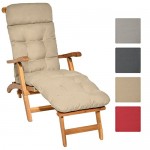Beautissu Cuscino PER sedie a sdraio da giardino Flair DC 200x50x8cm - extra comfort anche per sedia a dondolo - beige - OMIAOHT6Q
