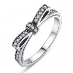 Presentski 925 Steriling anello di Bowknot d'argento con l'Austria Cubic Zirconia per Lover - XEQAE28MW