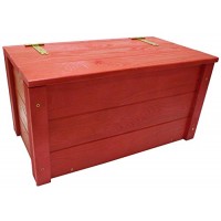 Baule in legno rosso panchetta contenitore cassapanca con coperchio porta legna tutto giocattoli - TVDE6LQ5O