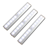 Luce Armadio LED [3 pezzi] 10 LED di Luce Lnalámbrica con Sensore di Movimento USB Cavo di Ricarica Auto su/Off portatile Luce Bianca - I4GVOCVBS