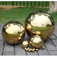 Winwill® 1PC in acciaio inox lucidato a specchio sfera cava palla Garden oro avere Hole - K0MWHFE20