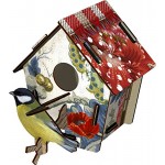 Casetta decorativa da interno in Mdf con uccellino Modello Poppy Seed Design Miho - P5C7KU5SZ