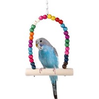 Pixnor Animale domestico altalena Uccello altalena multicolore uccello giocattolo gabbia animale giocattolo criceto - QYLXFZIBR