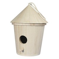 RAYHER 62280000 casetta nido mangiatoia per uccelli in legno naturale cilindrica con tetto conico e foro d'entrata FSC Mix Credit  16 cm - 588AGJ5KP