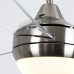 MiniSun - Moderno ventilatore di soffitto di grandi dimensioni (122cm) - con 3 pale trasparenti finitura cromata spazzolata ed un telecomando pratico - S43ODMJB