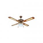 Ventilatore a soffitto  3 velocità con luce come un lampadario. 4 pale color marrone in legno - hqtoSlhj